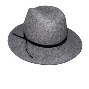 San Diego Hat Co Wool Fedora Hat Grey Black Band Women One Size